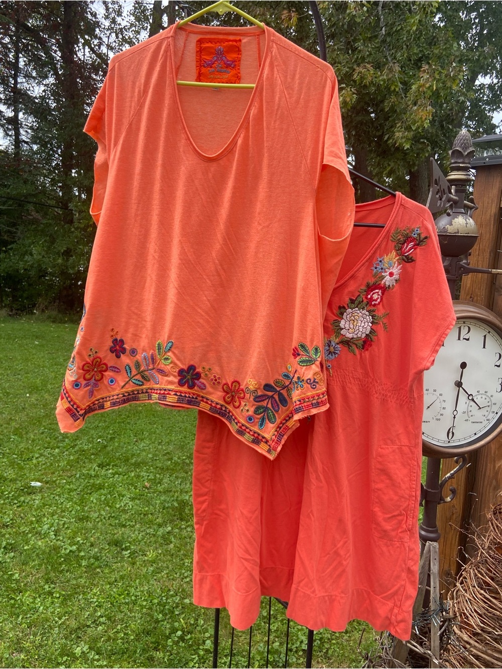 Embroidered Coral Women's Tops -Johnny Was size Medium and Small